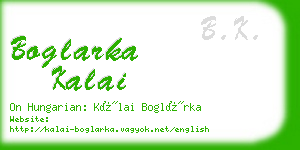 boglarka kalai business card